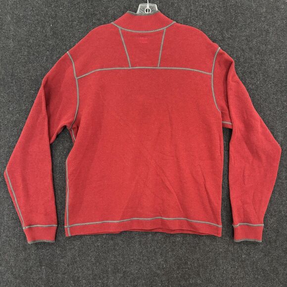 Ole Miss Rebels Sweater Mens Medium Red Football 1/4 Zip Pullover Cutter & Buck - Picture 3 of 9
